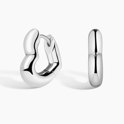 Heart Shaped Tube Hoop Earrings